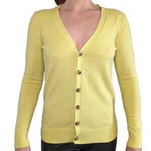 GAP Bright Yellow V-Neck Cardigan Sweater | S